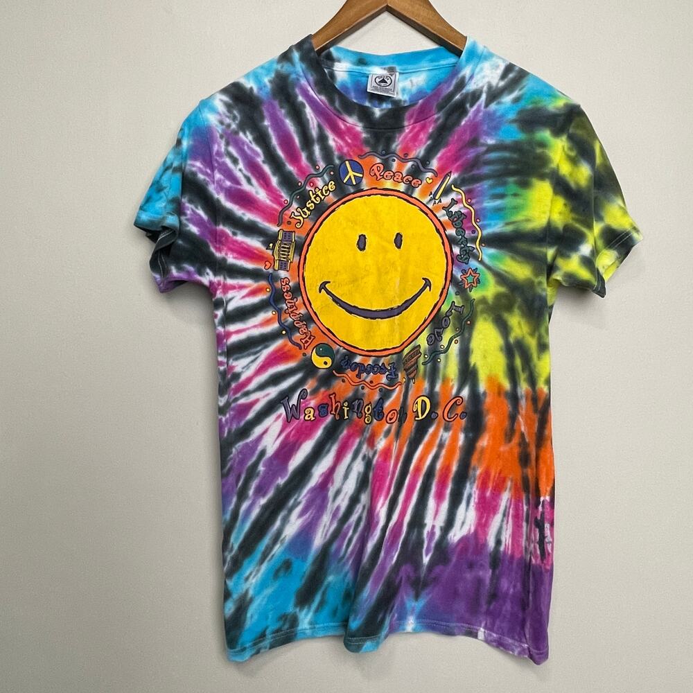 Delta Tie Dye Washington D.C. Graphic Rainbow Tee Short Sleeve Crew Neck S